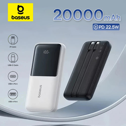 Baseus power bank 20,000 mAh con carga rápida PD 22.5 W