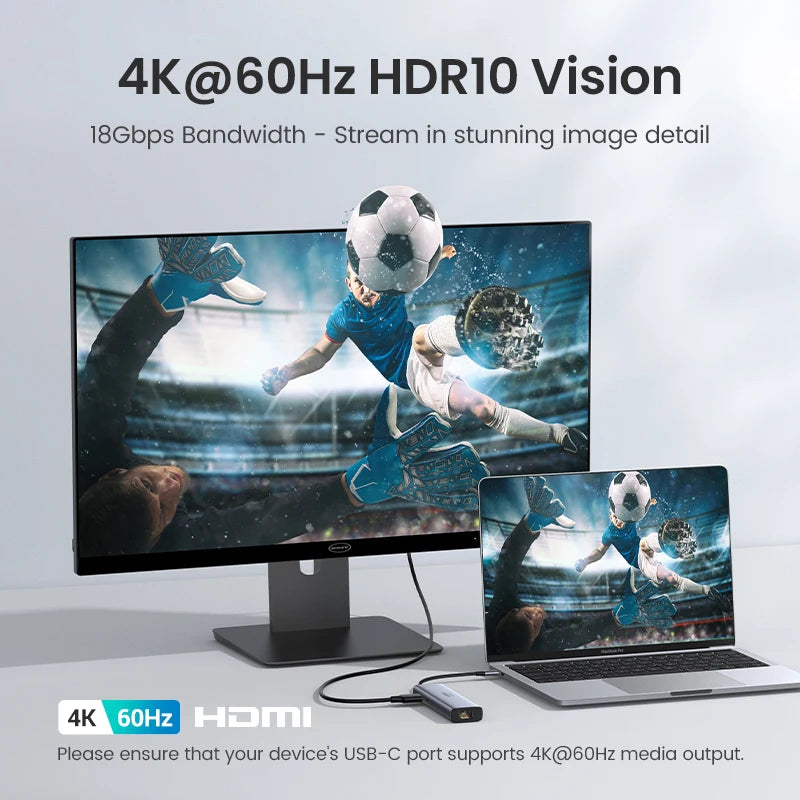 Ugreen Hub USB-C 7 en 1 con HDMI 4K, PD 100W y lector SD/TF