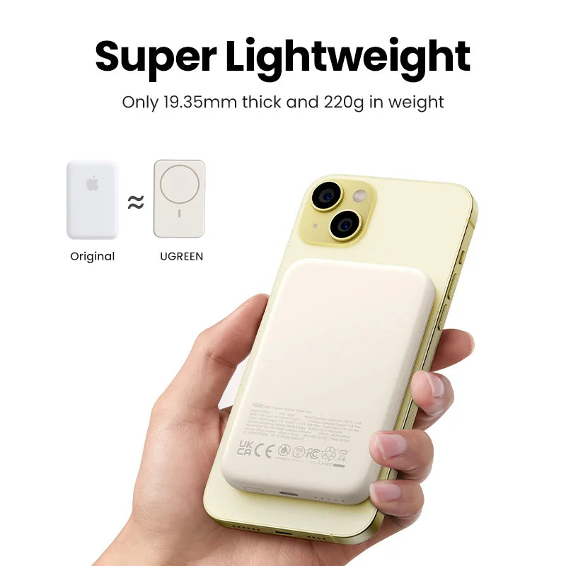 Ugreen power bank magnético 10,000 mAh Qi2 con carga inalámbrica