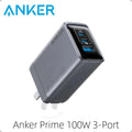 Cargador de pared Anker Prime GaN 100W · 3 puertos USB-C (A2688)