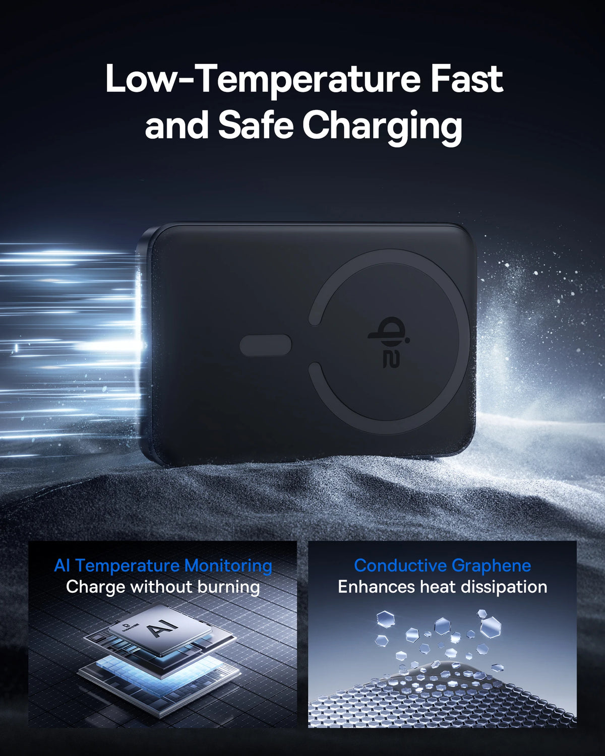 Baseus Batería magnética Qi2 10,000 mAh con carga inalámbrica