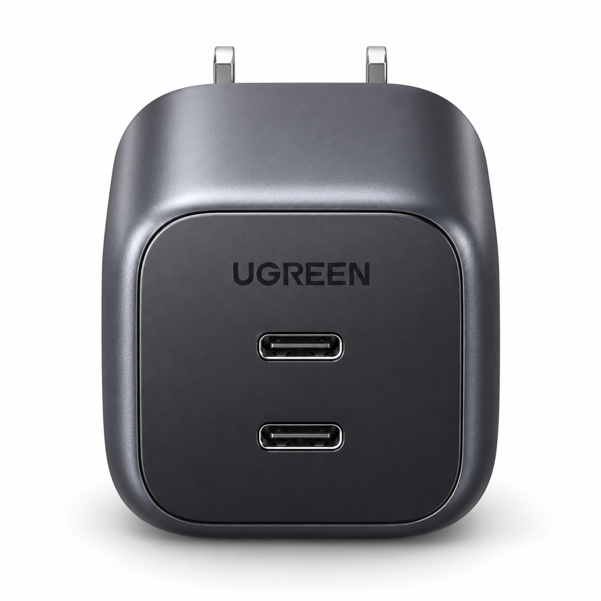 Cargador Ugreen GaN 45W 2 puertos USB-C vista frontal