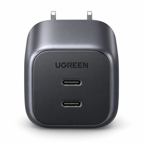 Cargador Ugreen GaN 45W 2 puertos USB-C vista frontal