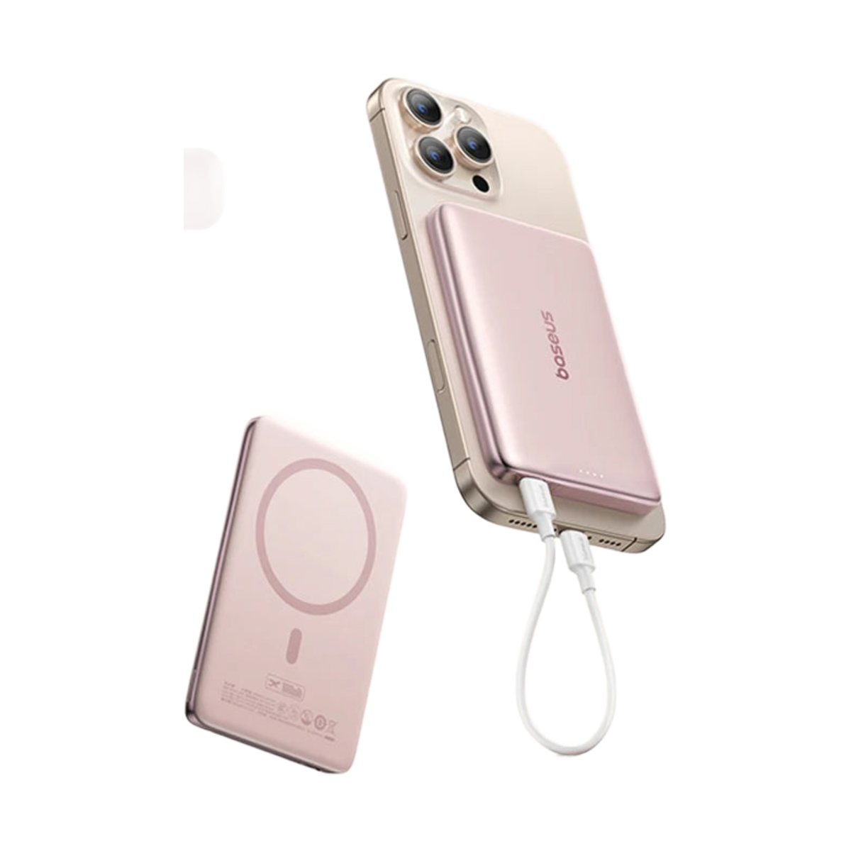 Baseus batería magnética rosa