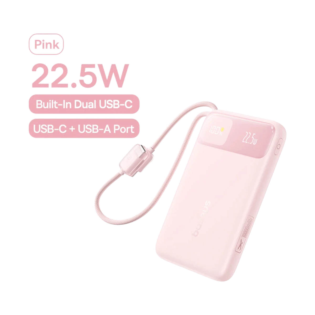 Baseus batería 10,000 mAh rosa