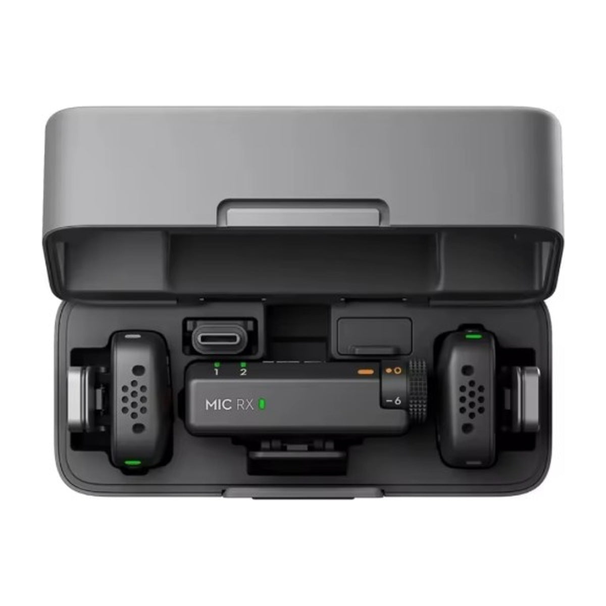 DJI Mic Mini estuche de carga abierto