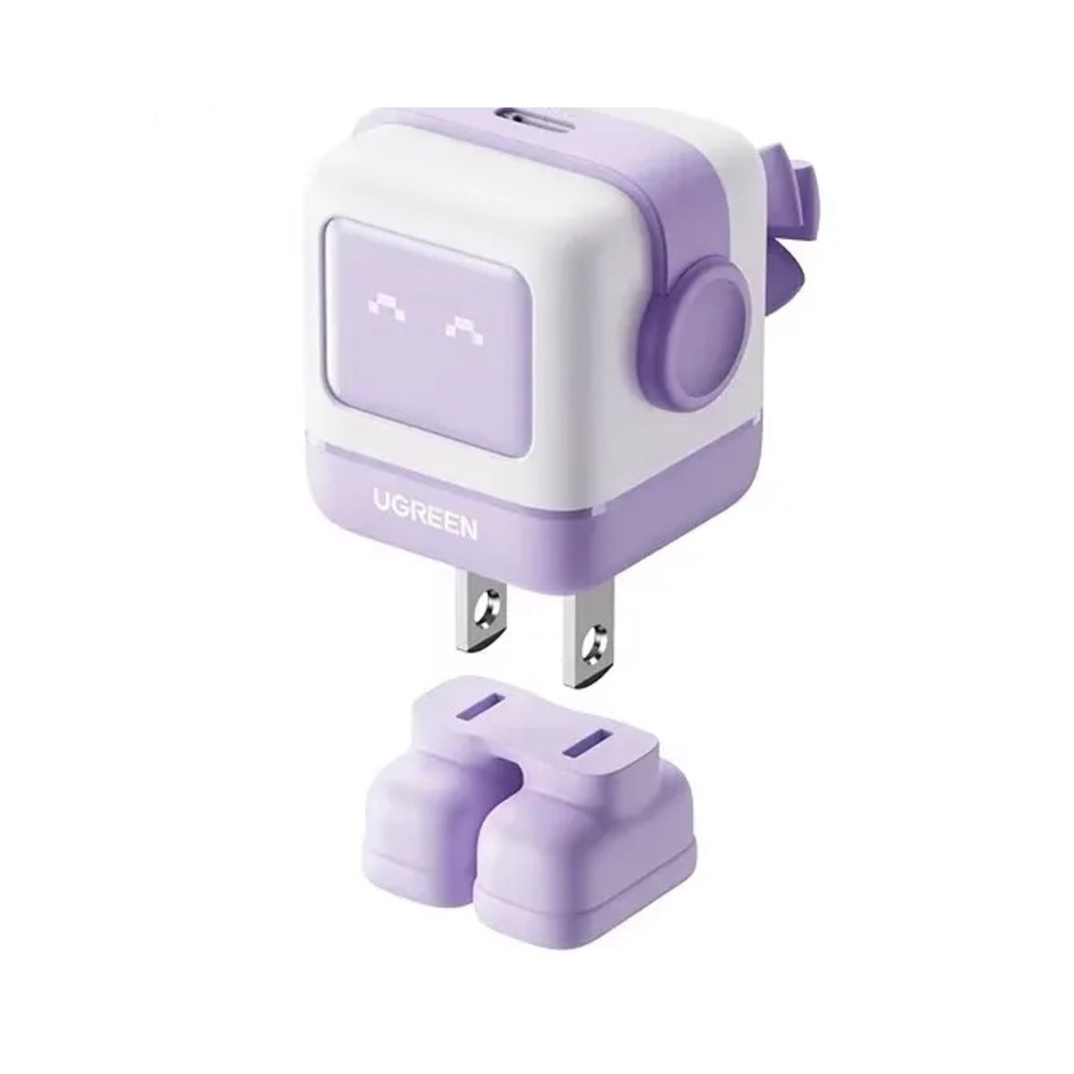 Cargador Ugreen GaN 30W robot morado