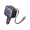 Cargador de auto Ugreen con cable USB-C retráctil